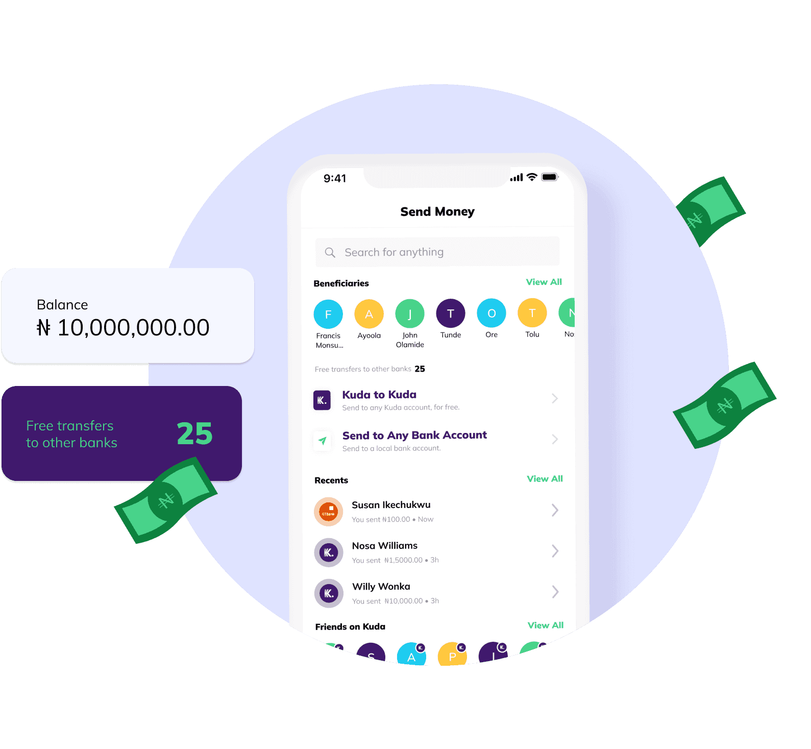 kuda Microfinance Bank Savings, Spend, Budgeting.